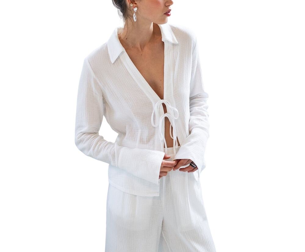 Favorite Daughter Textured White Tied And True Blouse Size M